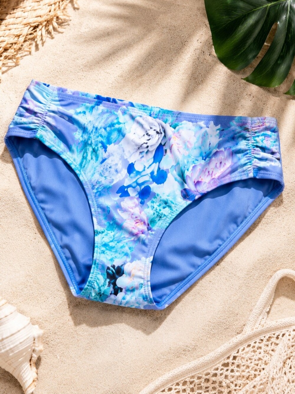 Calvin Klein Floral Bikini Bottoms Blue Multi Size Medium